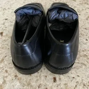 Men\'s Walk London Luther Penny Loafer Shoes, Size 8 Walk London luther square toe penny loafers in black leather  main image 4